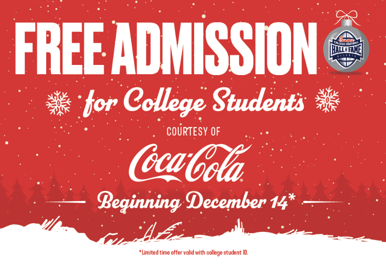 Free Hall of Fame Admission for College Students